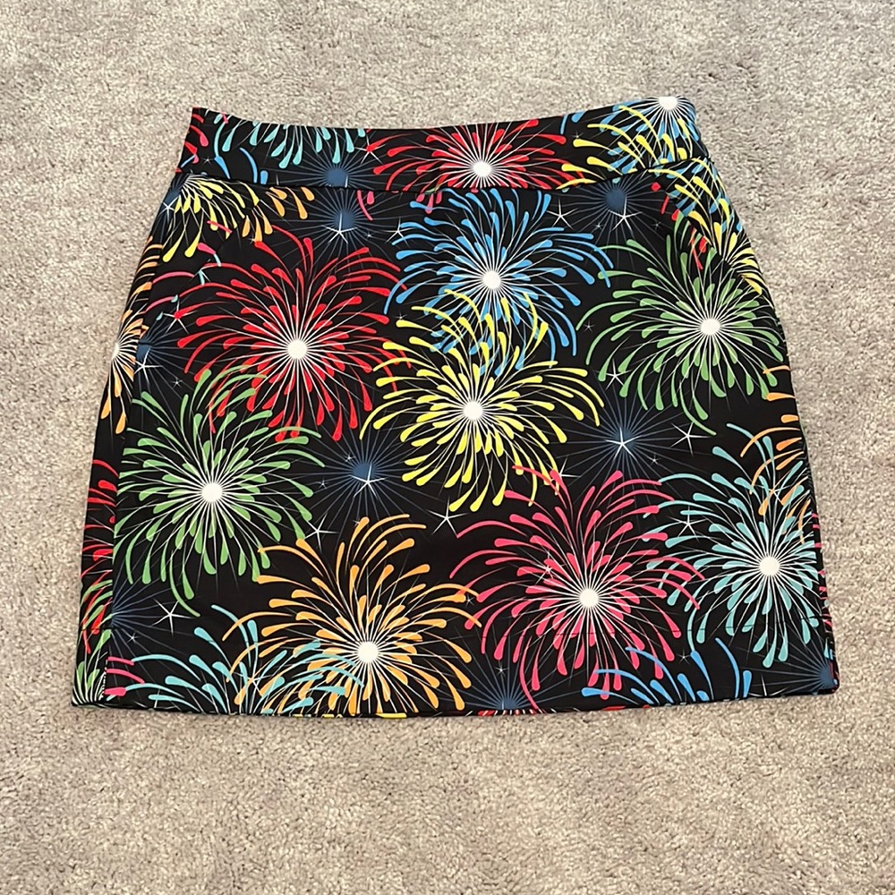 Loudmouth Fireworks Skirt - Black with Multicolor Bursts